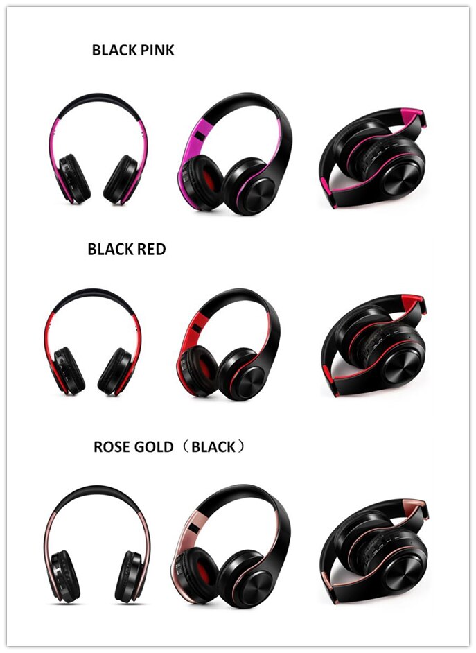 HIFI Stereo Earphones Bluetooth Headphone Music Headset FM and Support SD Card with Mic for Mobile XiaoMi Iphone Sumsamg Tablet