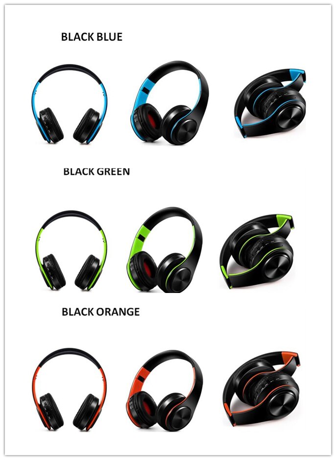 HIFI Stereo Earphones Bluetooth Headphone Music Headset FM and Support SD Card with Mic for Mobile XiaoMi Iphone Sumsamg Tablet