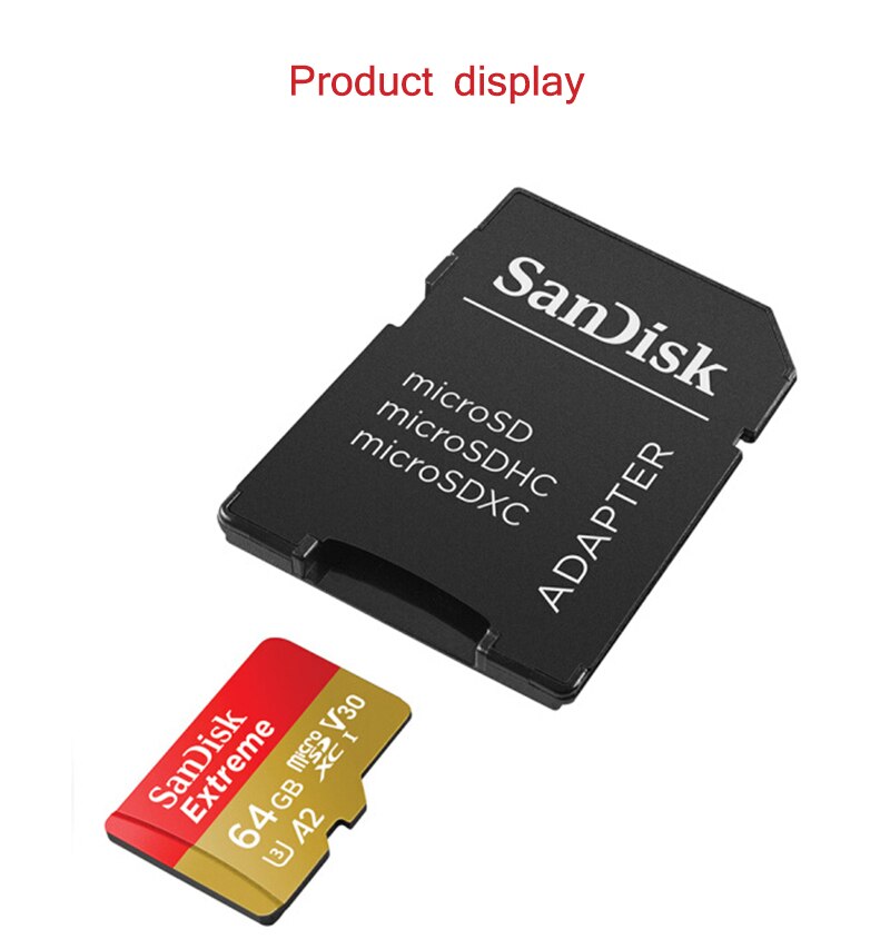 SanDisk Extreme Micro SD Card 256GB 128GB 64GB A2 Memory Card 32GB A1 U3 V30 Original TF Card for Camera Drone Flash Card