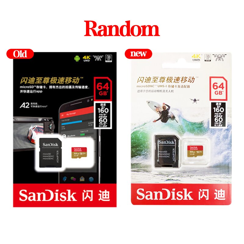 SanDisk Extreme Micro SD Card 256GB 128GB 64GB A2 Memory Card 32GB A1 U3 V30 Original TF Card for Camera Drone Flash Card