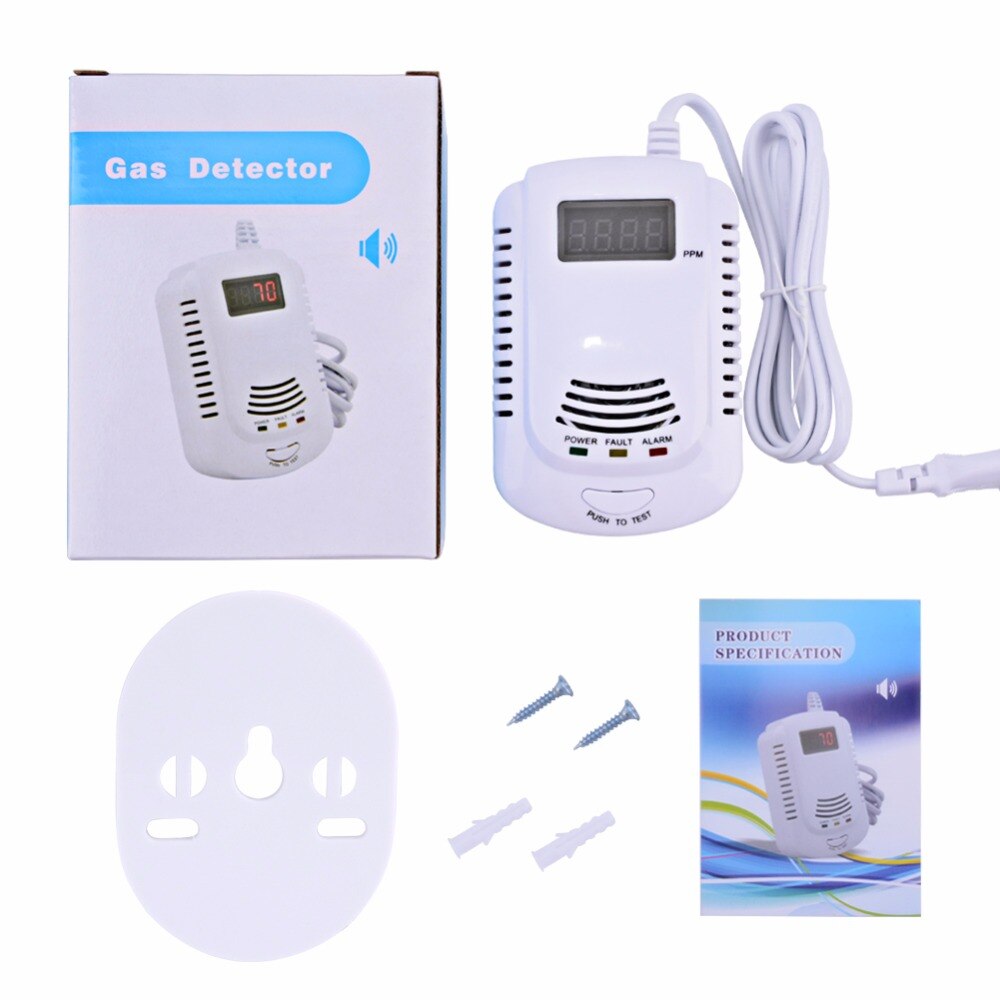 Standalone Plug-In Combustible Gas Detector LPG LNG Coal Natural Gas Leak Alarm Sensor