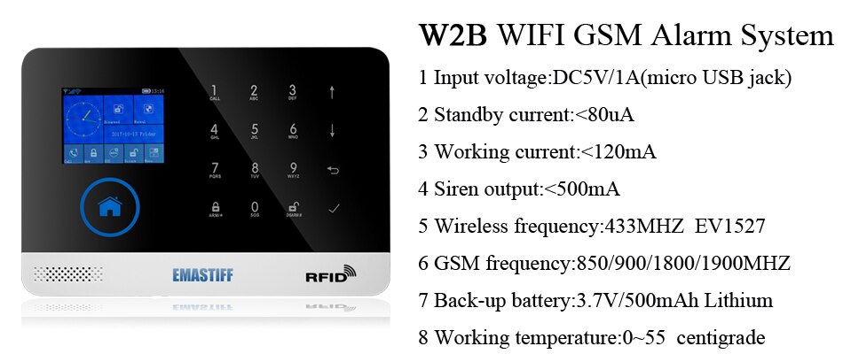 RFID Burglar Security LCD Touch Keyboard WIFI GSM Alarm System RFID Burglar Security LCD Touch Keyboard WIFI GSM Alarm System