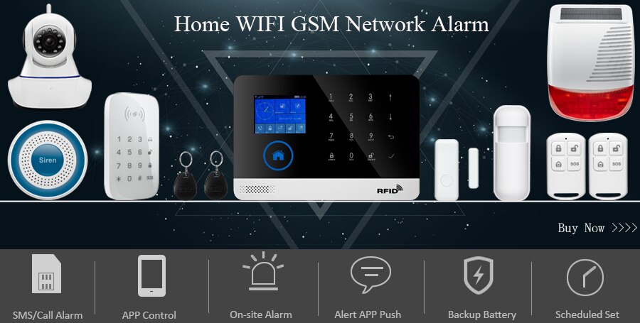 RFID Burglar Security LCD Touch Keyboard WIFI GSM Alarm System RFID Burglar Security LCD Touch Keyboard WIFI GSM Alarm System