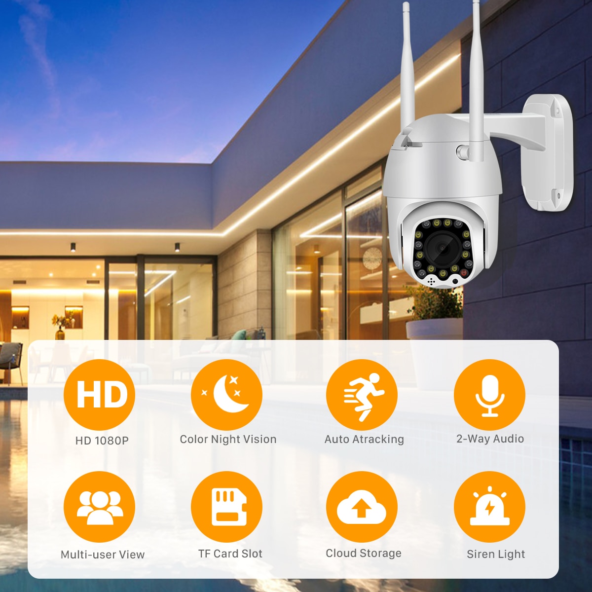 Outdoor Home Security PTZ Camera